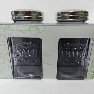 Grant Howard Glass Retro purple Salt & Pepper Set Pair large 4.5 x 2.5  NEW NWT